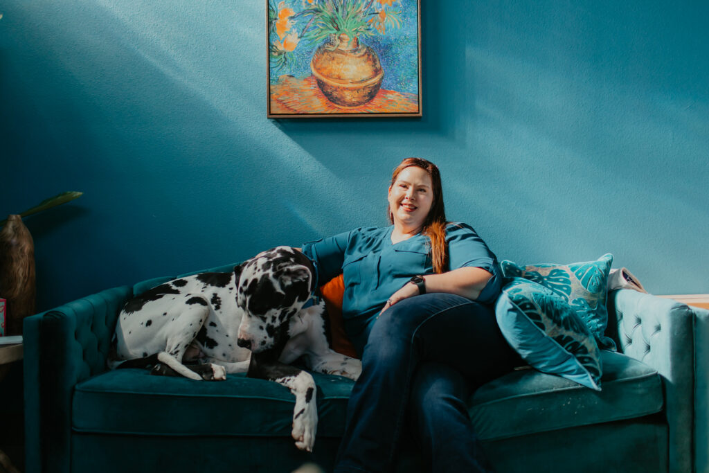 Dr. Nicole Black and her dog Duke - Match with a therapist for addiction and ADHD counseling in Lubbock