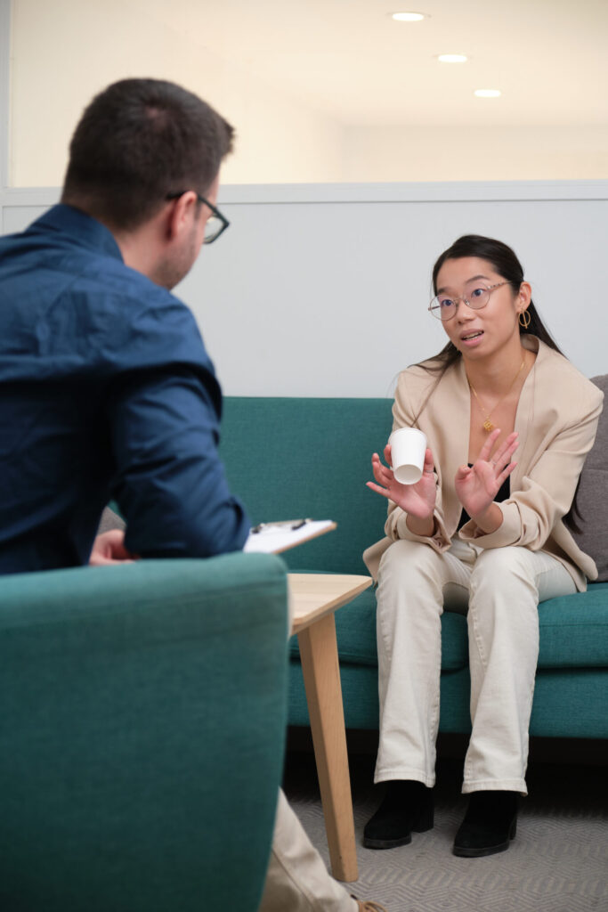Woman talking with a counselor - C-PTSD Counseling